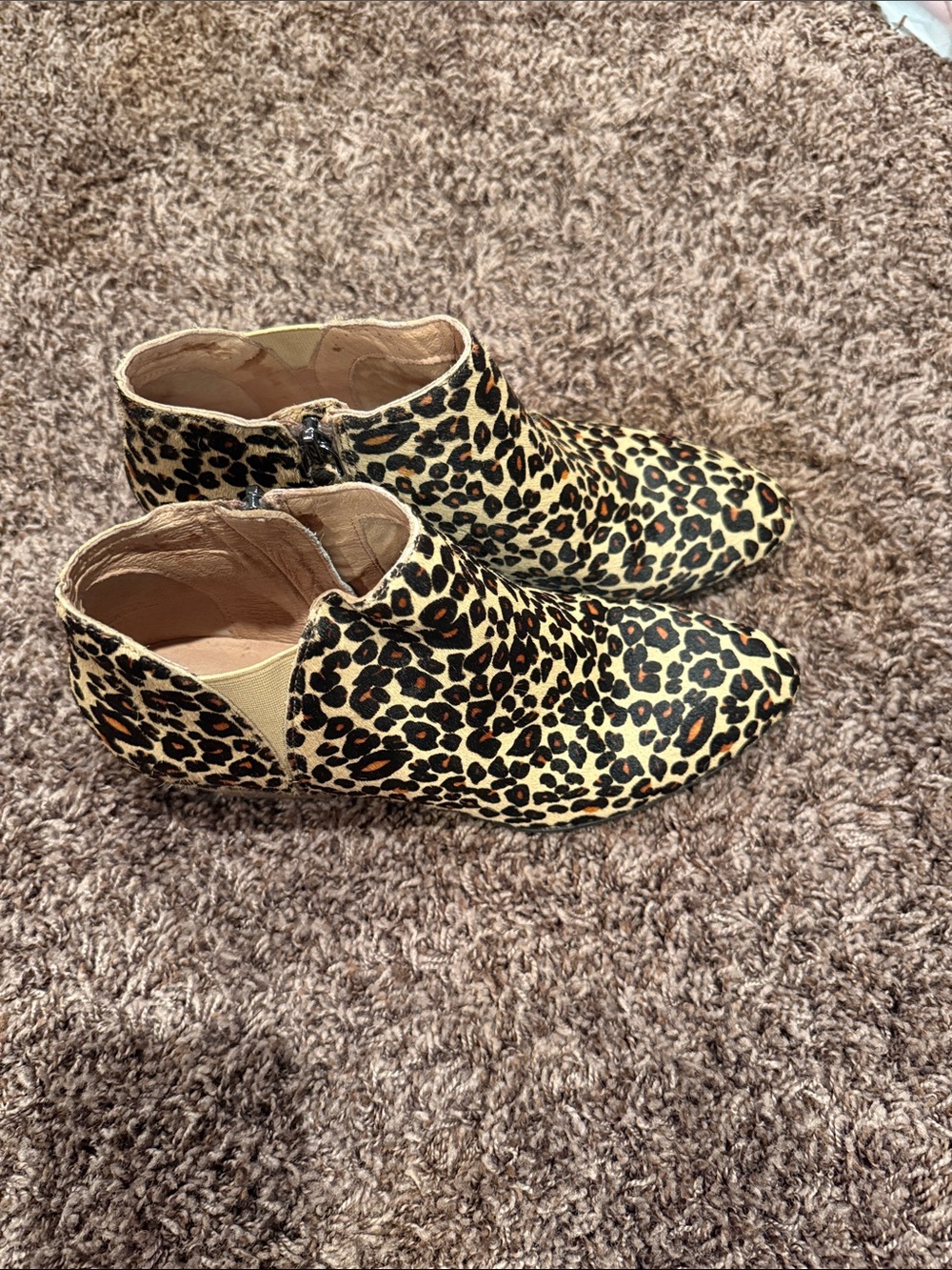 Caslon Leopard Print Ankle Booties in Tan and Black